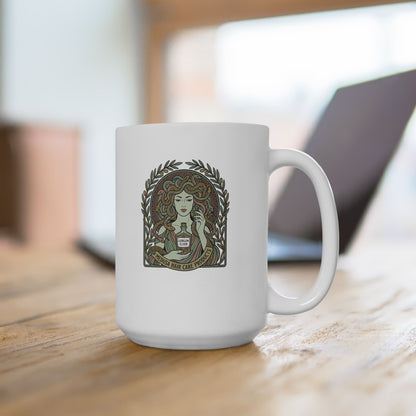 Medusa Hair Care Products Art Nouveau  Ceramic Mug, (11oz, 15oz)