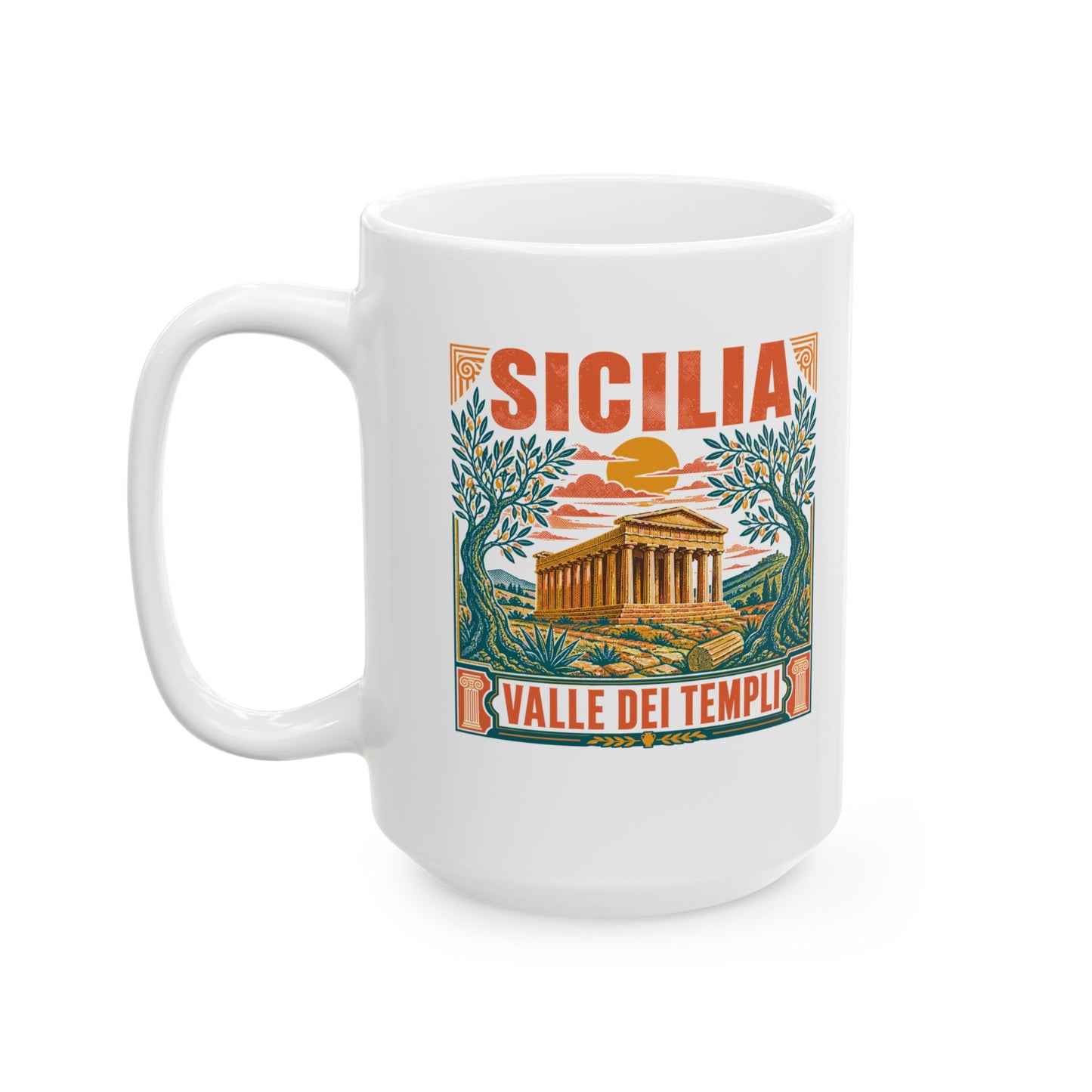 Agrigento Valley of the Greek Temples Ceramic Mug, (11oz, 15oz)