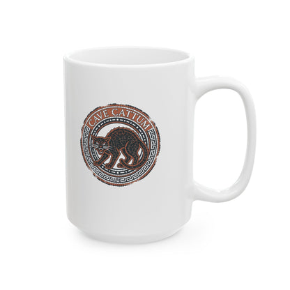 Cave Cattum Beware of Cat Latin Ceramic Mug, (11oz, 15oz)