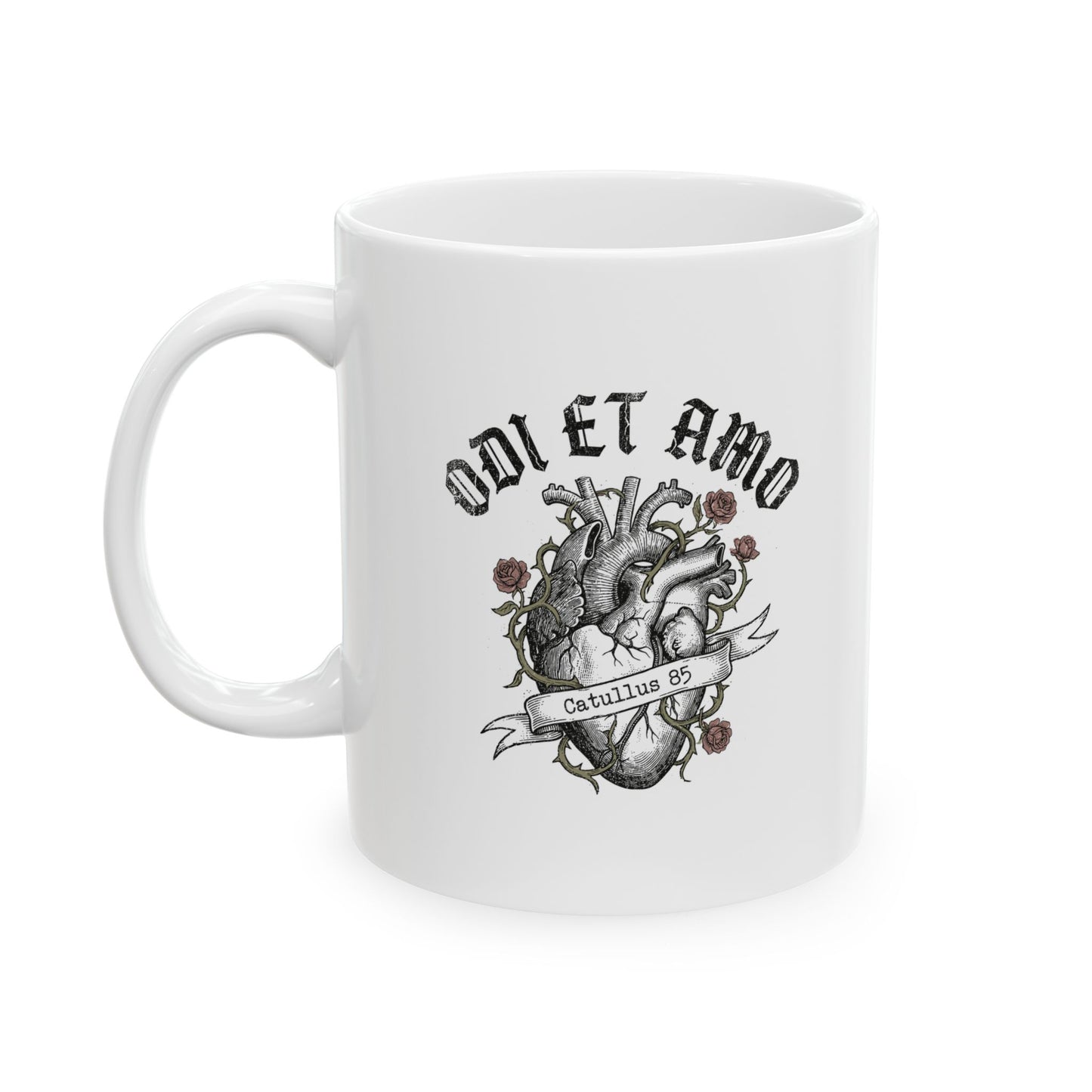 Catullus 85 Odi et Amo Love Hate Ceramic Mug, (11oz, 15oz)