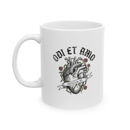 Catullus 85 Odi et Amo Love Hate Ceramic Mug, (11oz, 15oz)