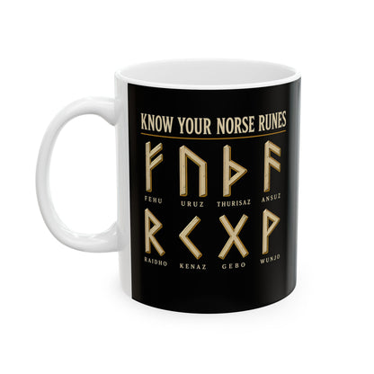Know Your Norse Runes Ceramic Mug, (11oz, 15oz)
