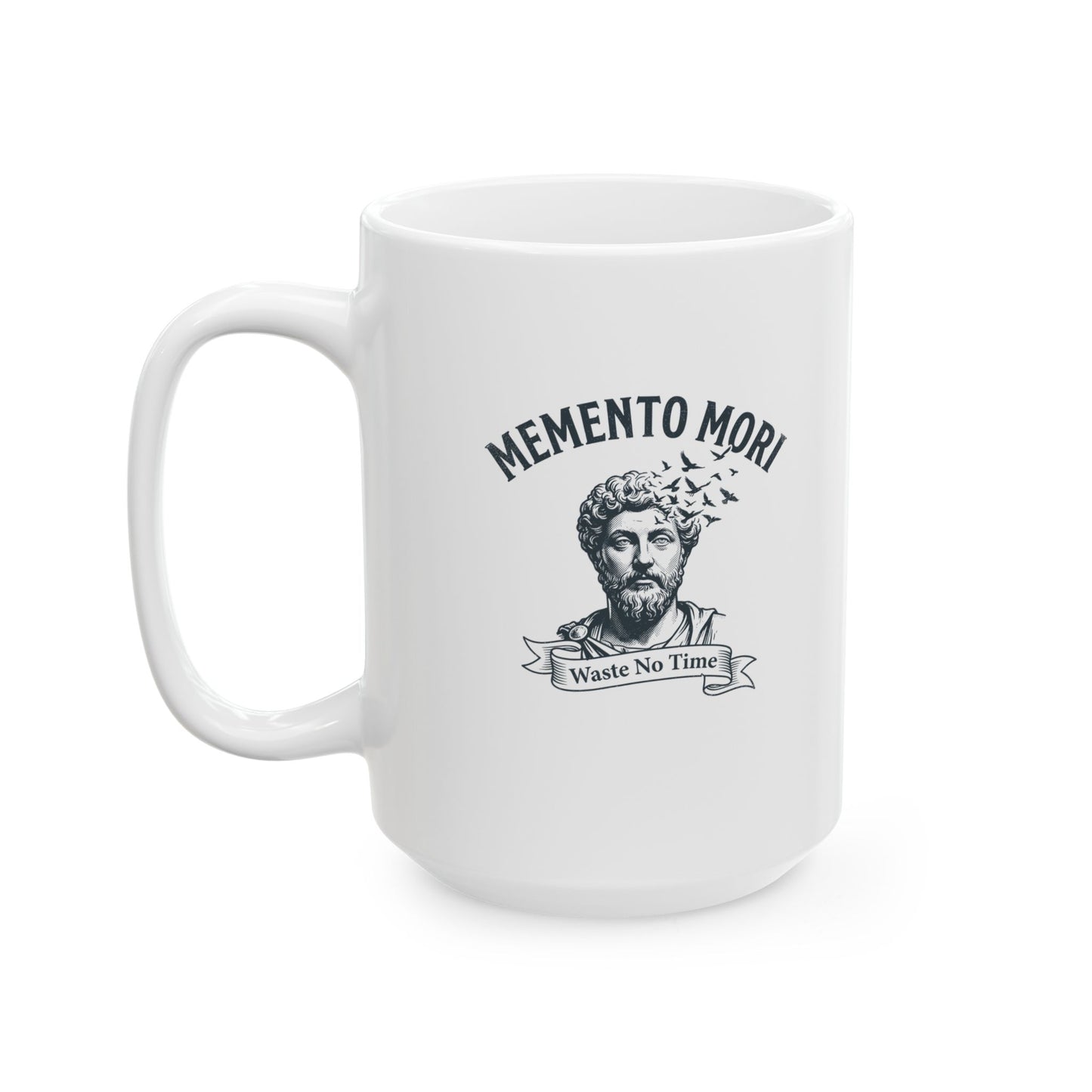 Marcus Aurelius Memento Mori Ceramic Mug, (11oz, 15oz)