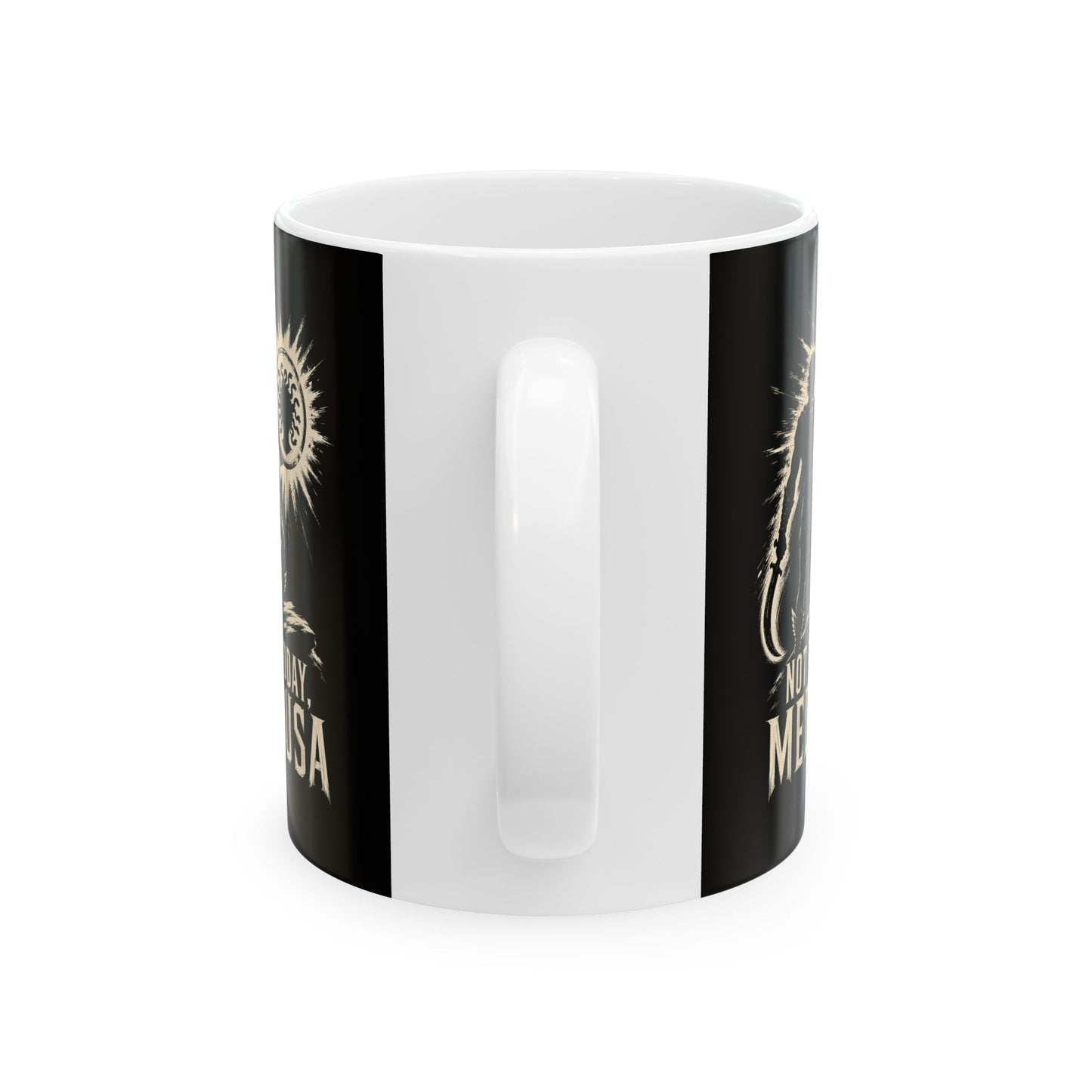 Not Today Medusa Perseus Shield Ceramic Mug, (11oz, 15oz)