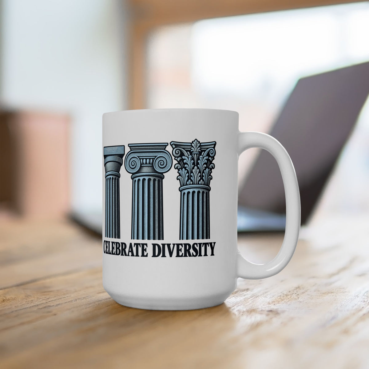 Celebrate Diversity Engraved Columns Ceramic Mug, (11oz, 15oz)