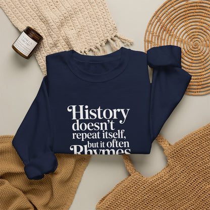 Mark Twain History Doesn't Repeat Quote Unisex Heavy Crewneck Sweatshirt