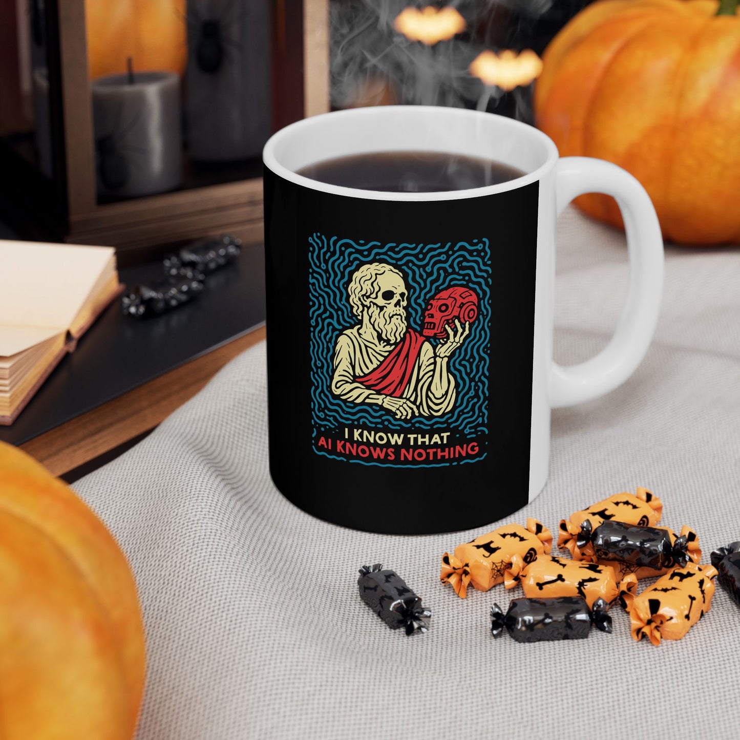 Socrates AI Knows Nothing Ceramic Mug, (11oz, 15oz)