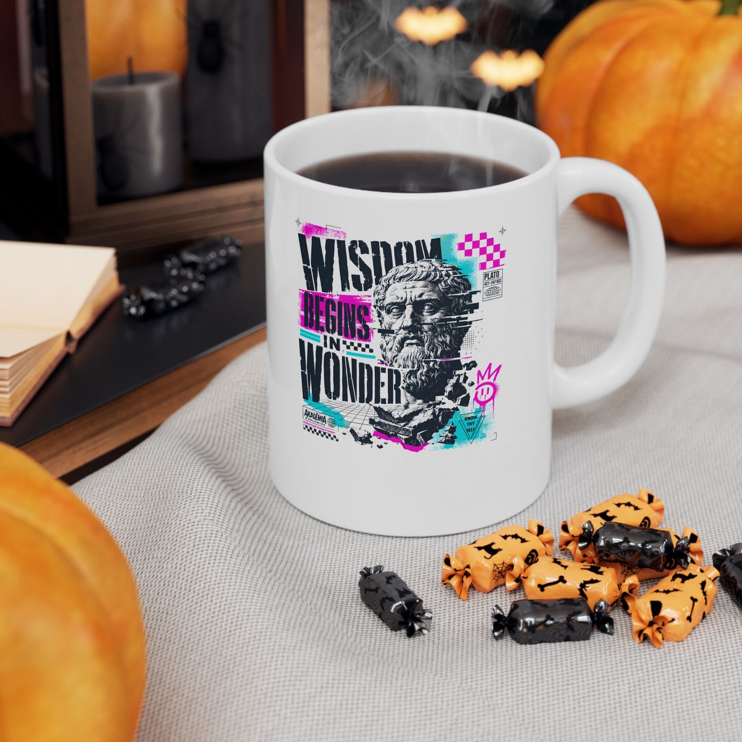 Plato Wisdom Begins in Wonder Ceramic Mug, (11oz, 15oz)