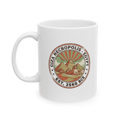 Giza Pyramids Necropolis Ceramic Mug, (11oz, 15oz)