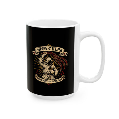 The Flagellant Mea Culpa Black Plague Ceramic Mug, (11oz, 15oz)