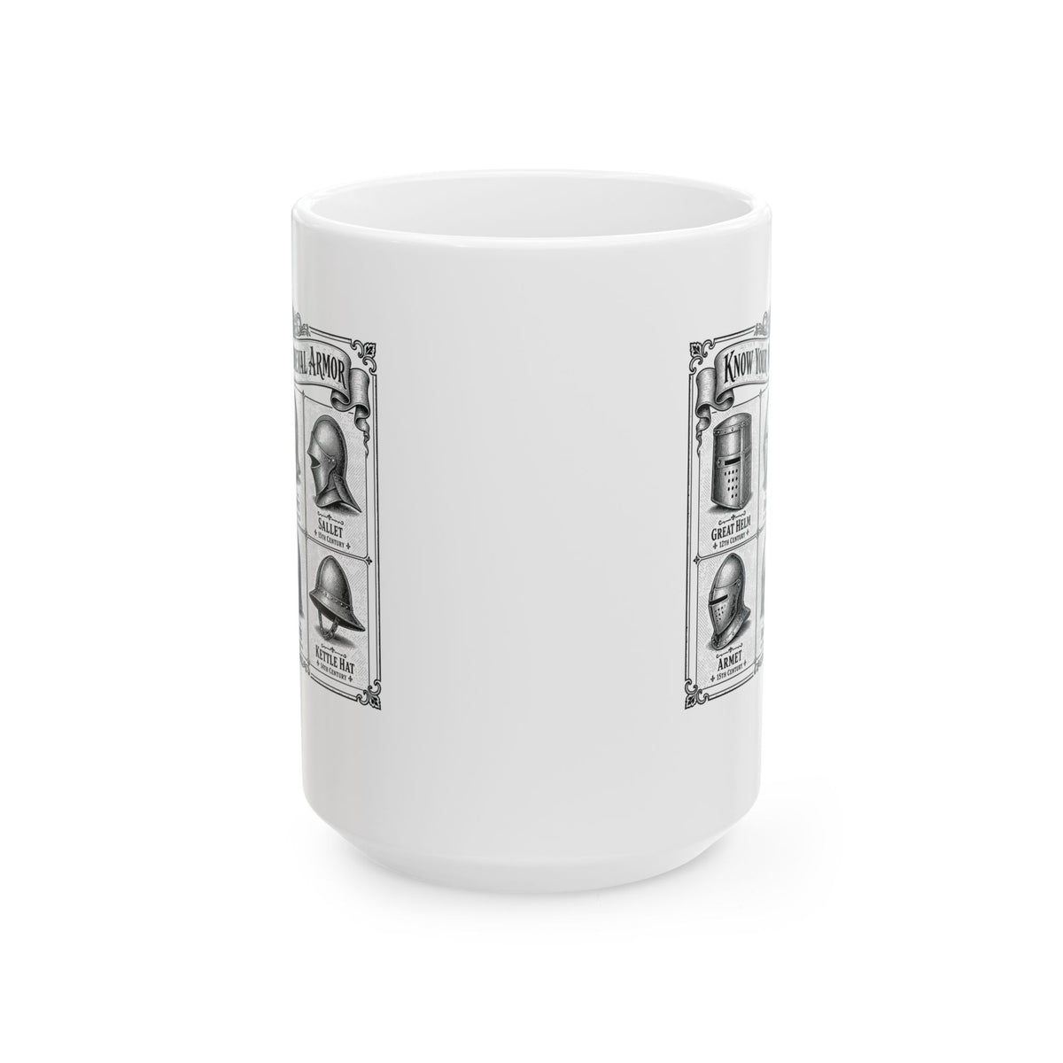 Medieval Armor Helmets Ceramic Mug, (11oz, 15oz)