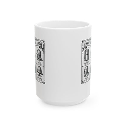 Medieval Armor Helmets Ceramic Mug, (11oz, 15oz)