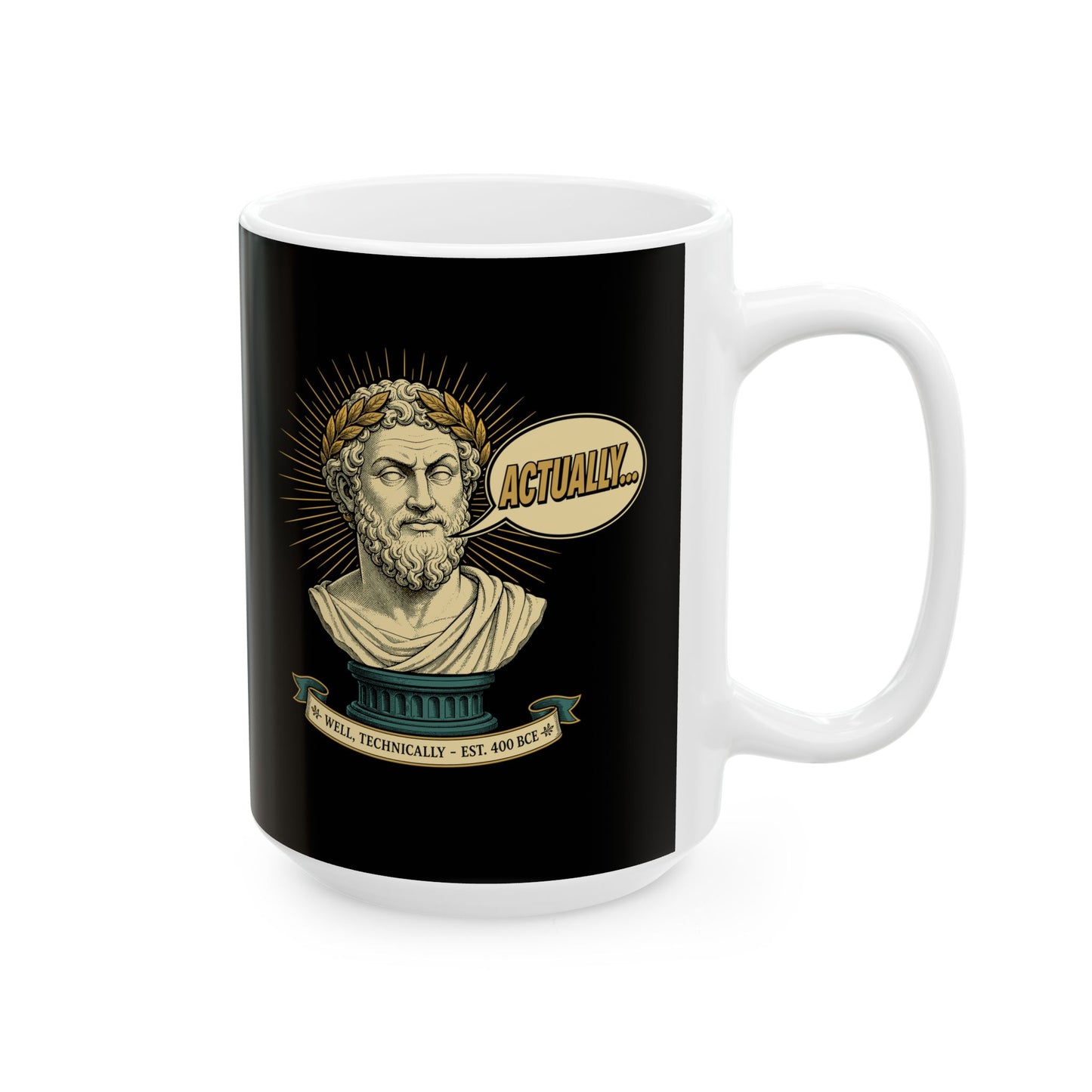 Actually... Pedantic Philosopher Bust Ceramic Mug, (11oz, 15oz)