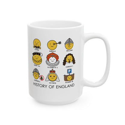A Humorous History of England Grid Ceramic Mug, (11oz, 15oz)