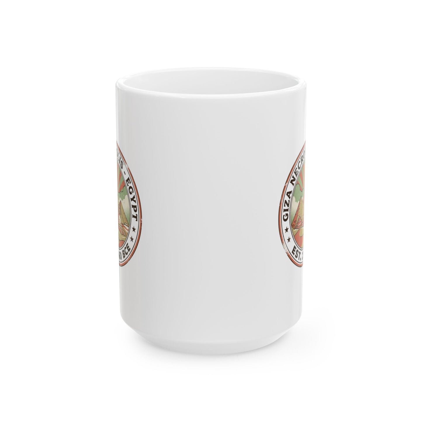 Giza Pyramids Necropolis Ceramic Mug, (11oz, 15oz)