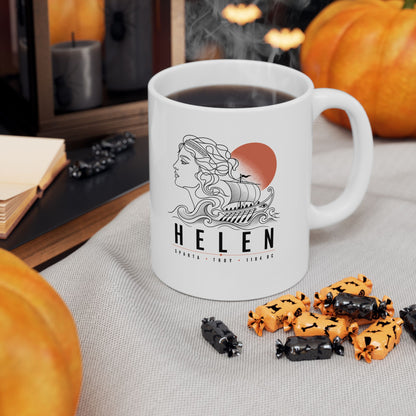 Helen of Troy Line Art Ceramic Mug, (11oz, 15oz)