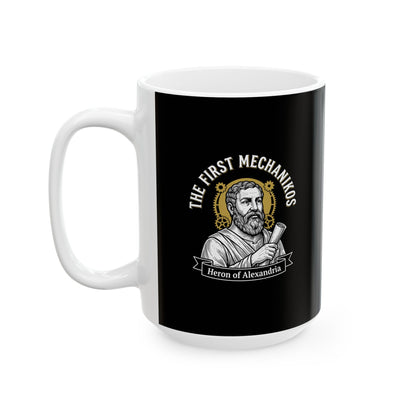 Heron of Alexandria Mechanikos Ceramic Mug, (11oz, 15oz)