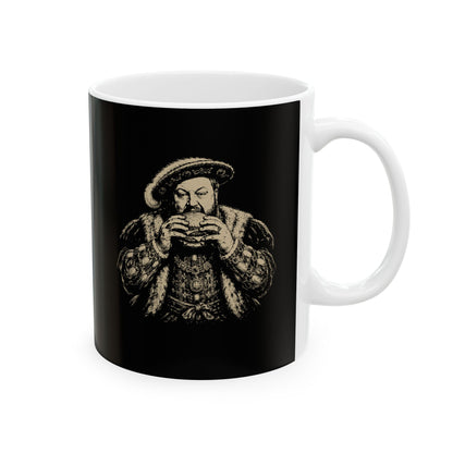 Henry VIII Eating a Burger Ceramic Mug, (11oz, 15oz)