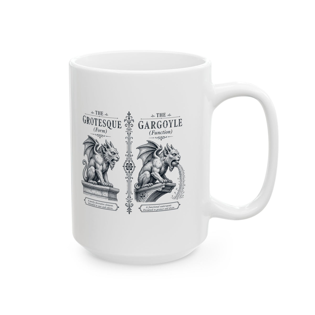 Gargoyle vs Grotesque Ceramic Mug, (11oz, 15oz)