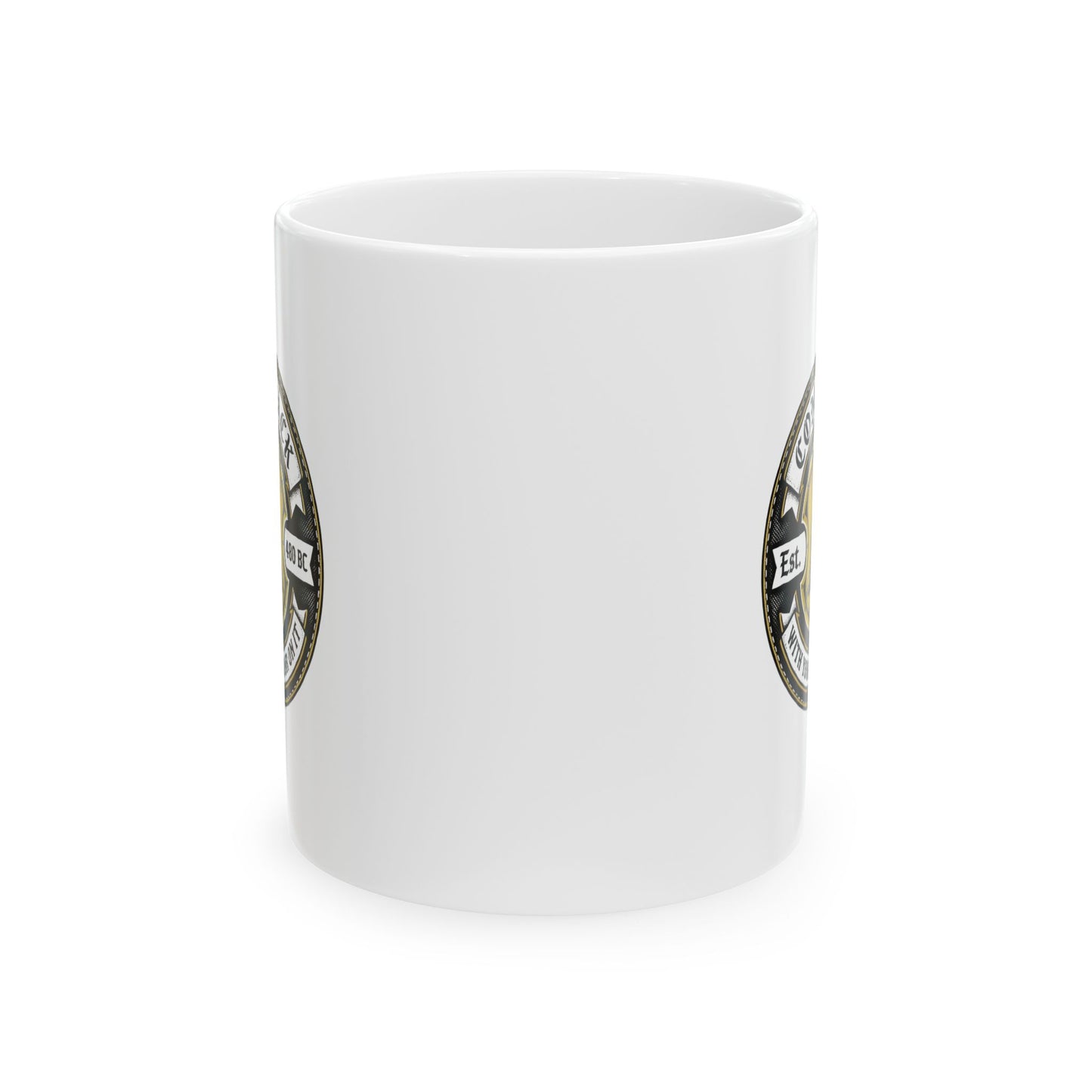 Spartan Quote With Shield Or On It Ceramic Mug, (11oz, 15oz)