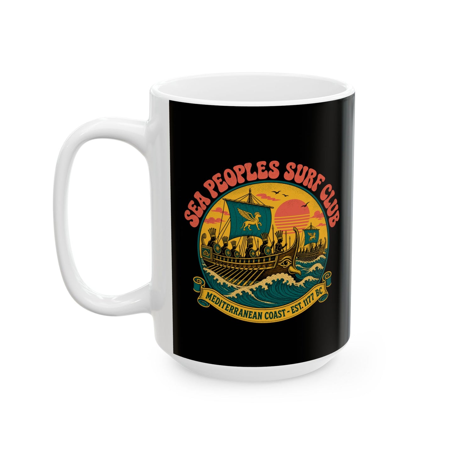 Sea People's Surf Club Ceramic Mug, (11oz, 15oz)