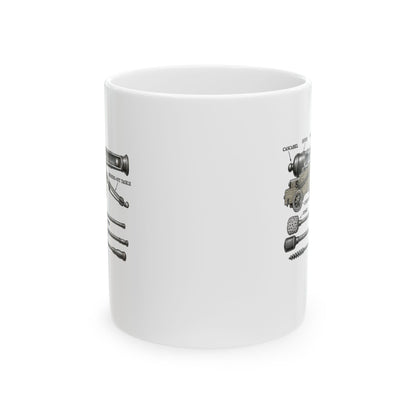Naval Cannon Engraving Diagram Ceramic Mug, (11oz, 15oz)