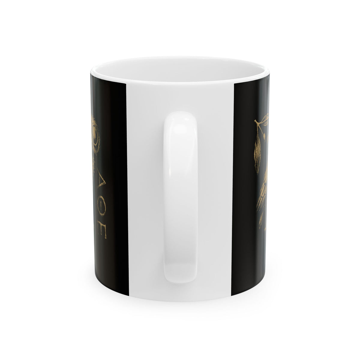 Athens Owl Distressed Graphic Ceramic Mug, (11oz, 15oz)