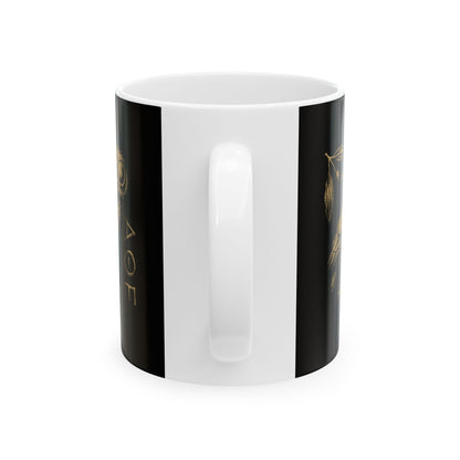 Athens Owl Distressed Graphic Ceramic Mug, (11oz, 15oz)