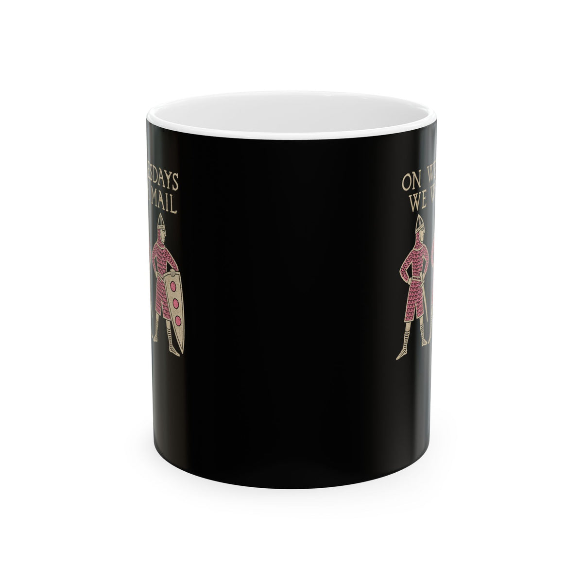 On Wednesdays We Wear Mail Tapestry Ceramic Mug, (11oz, 15oz)