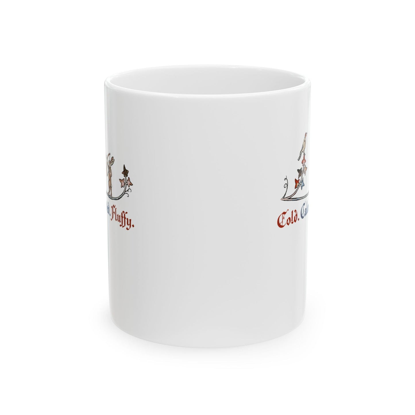 Cold Calculated Fluffy Rabbit Archer Medieval Marginalia Ceramic Mug, (11oz, 15oz)