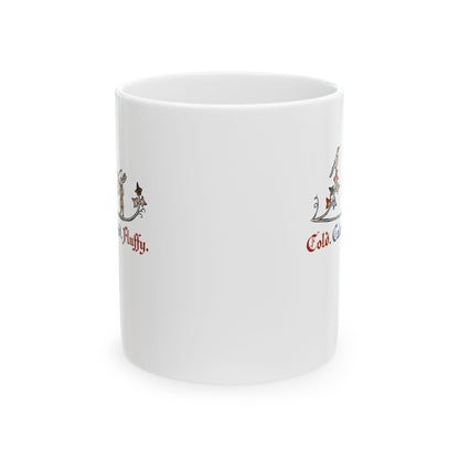 Cold Calculated Fluffy Rabbit Archer Medieval Marginalia Ceramic Mug, (11oz, 15oz)