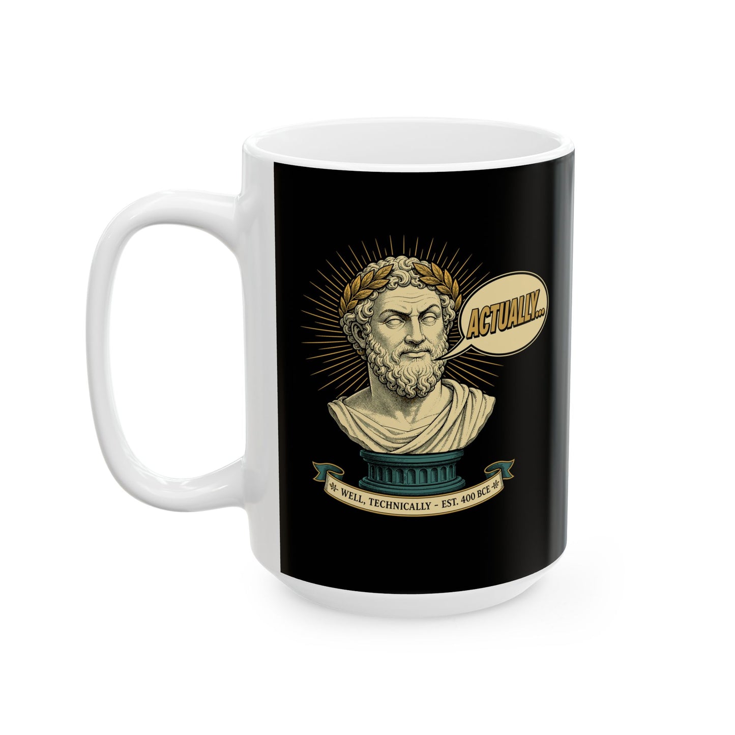 Actually... Pedantic Philosopher Bust Ceramic Mug, (11oz, 15oz)