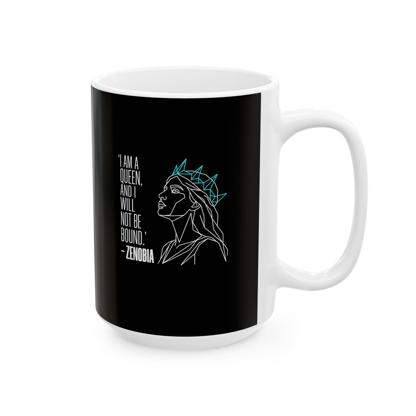 Line Art Queen Zenobia of Palmyra Ceramic Mug, (11oz, 15oz)