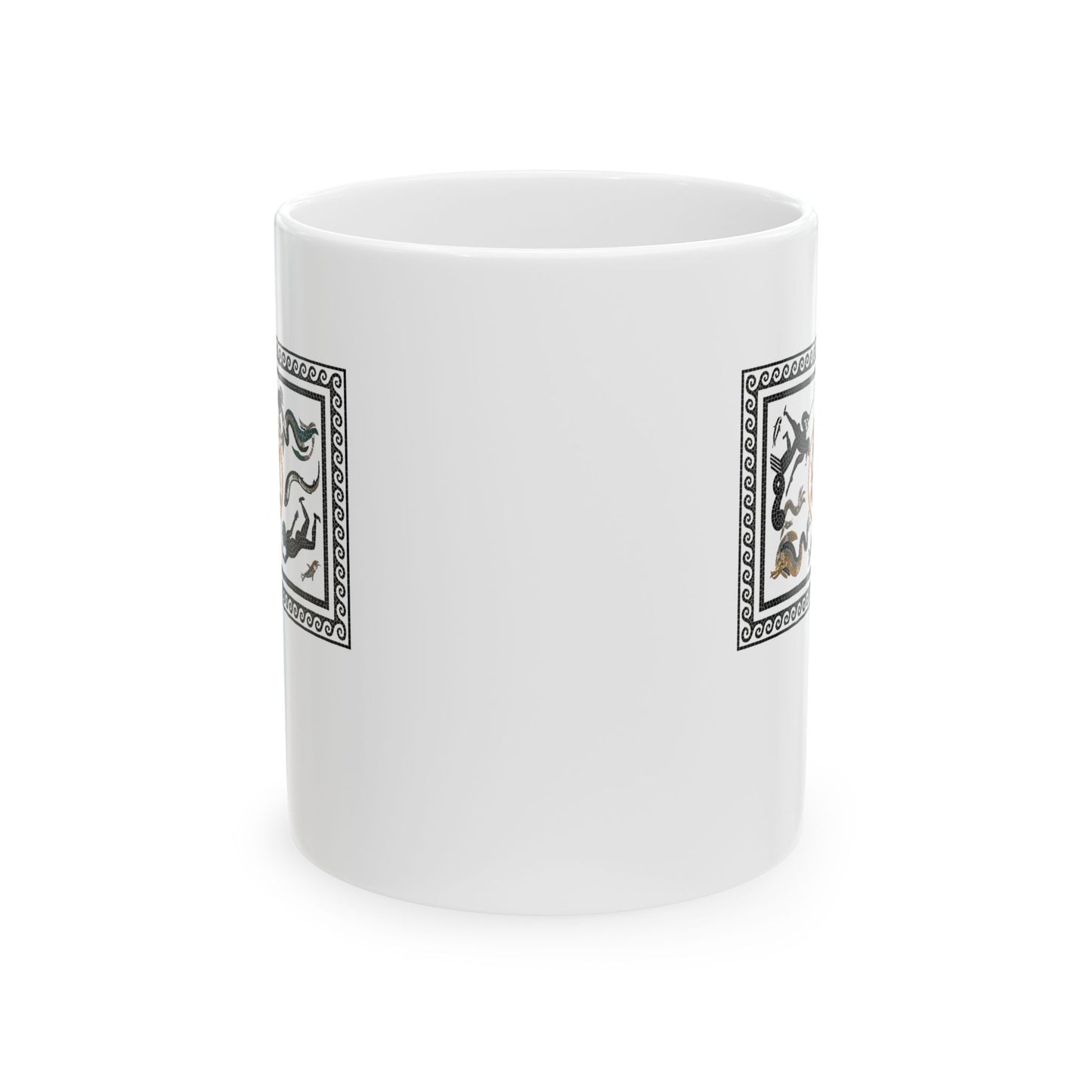 Marine Fish Scene Pompeii Mosaic Ceramic Mug, (11oz, 15oz)