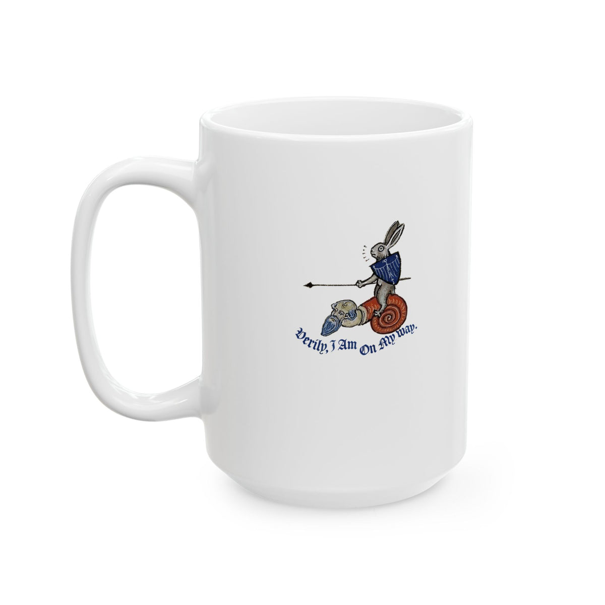 Medieval Marginalia Rabbit Snail Ceramic Mug, (11oz, 15oz)