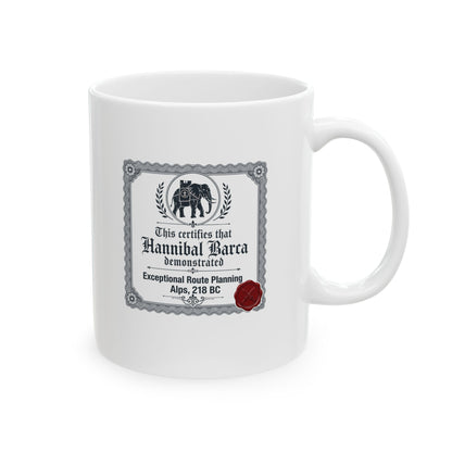 Hannibal Barca Certificate for Route Planning Ceramic Mug, (11oz, 15oz)