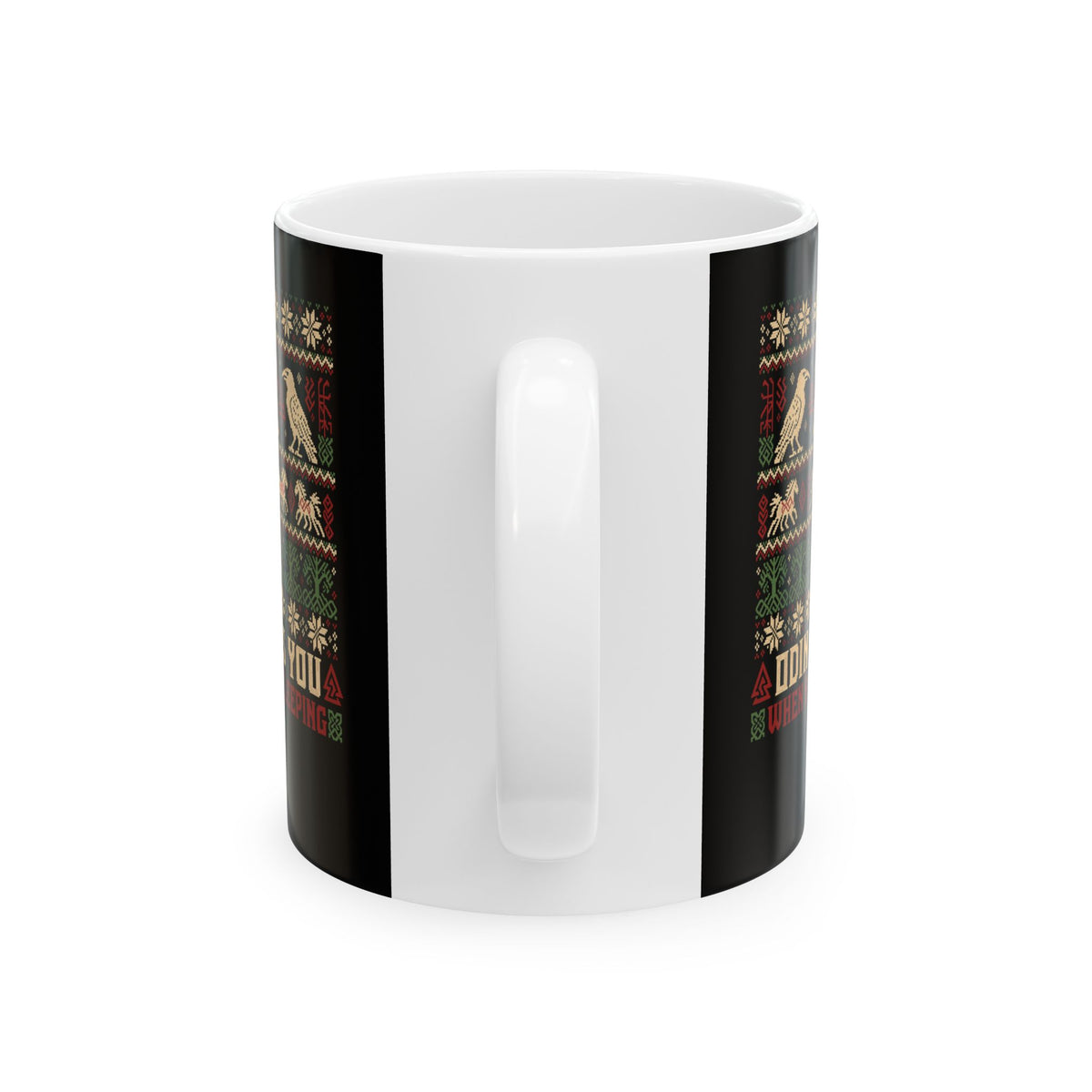 Odin Ugly Christmas Sweater Style Ceramic Mug, (11oz, 15oz)
