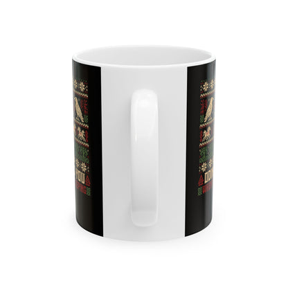 Odin Ugly Christmas Sweater Style Ceramic Mug, (11oz, 15oz)