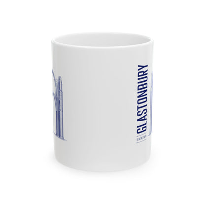 Glastonbury Abbey Blueprint Ceramic Mug, (11oz, 15oz)