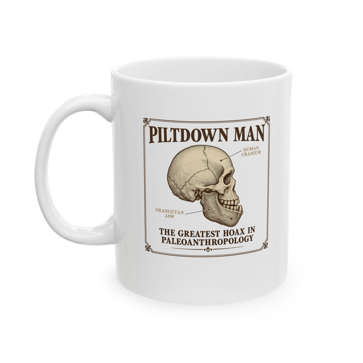 Piltdown Man Scientific Illustration Ceramic Mug, (11oz, 15oz)