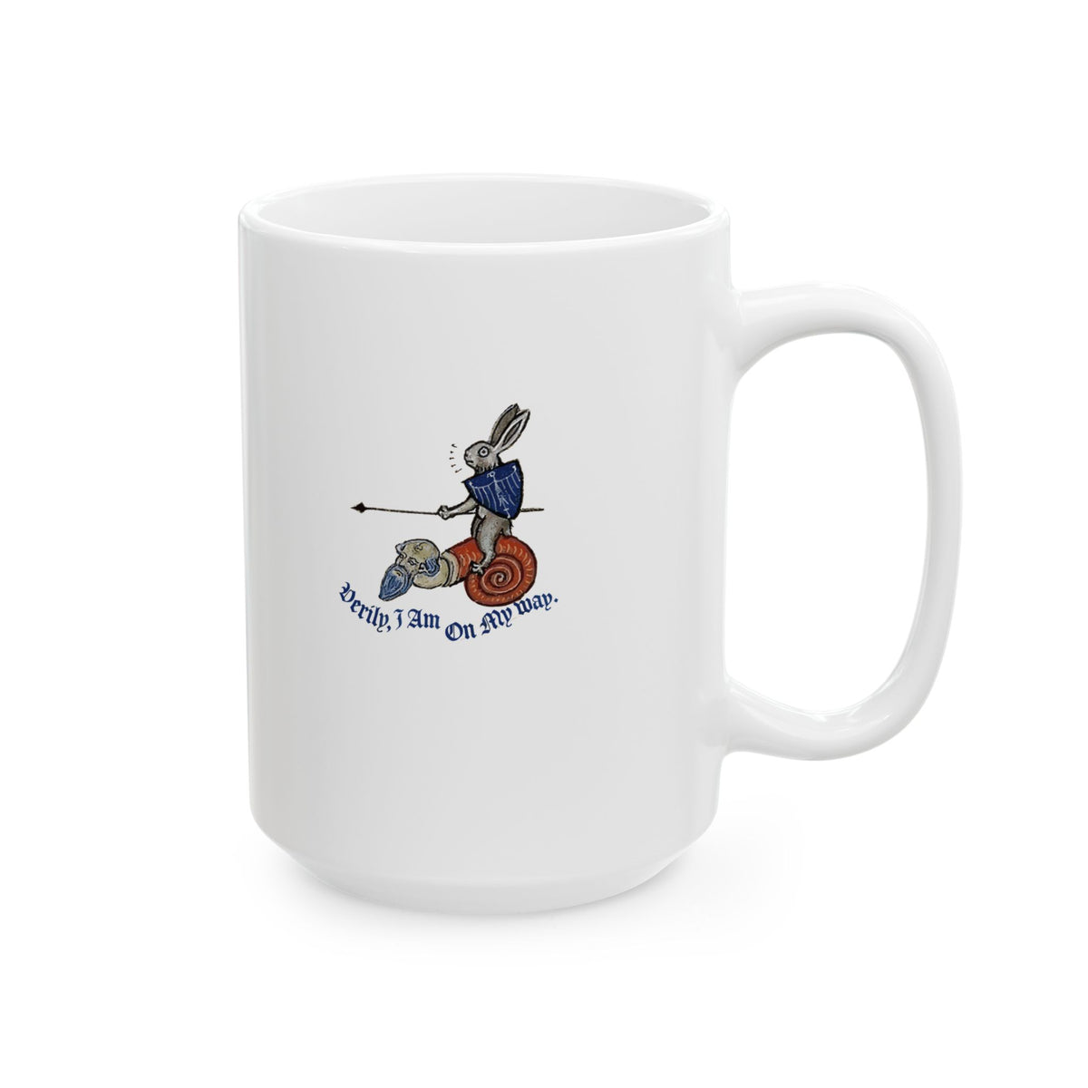 Medieval Marginalia Rabbit Snail Ceramic Mug, (11oz, 15oz)