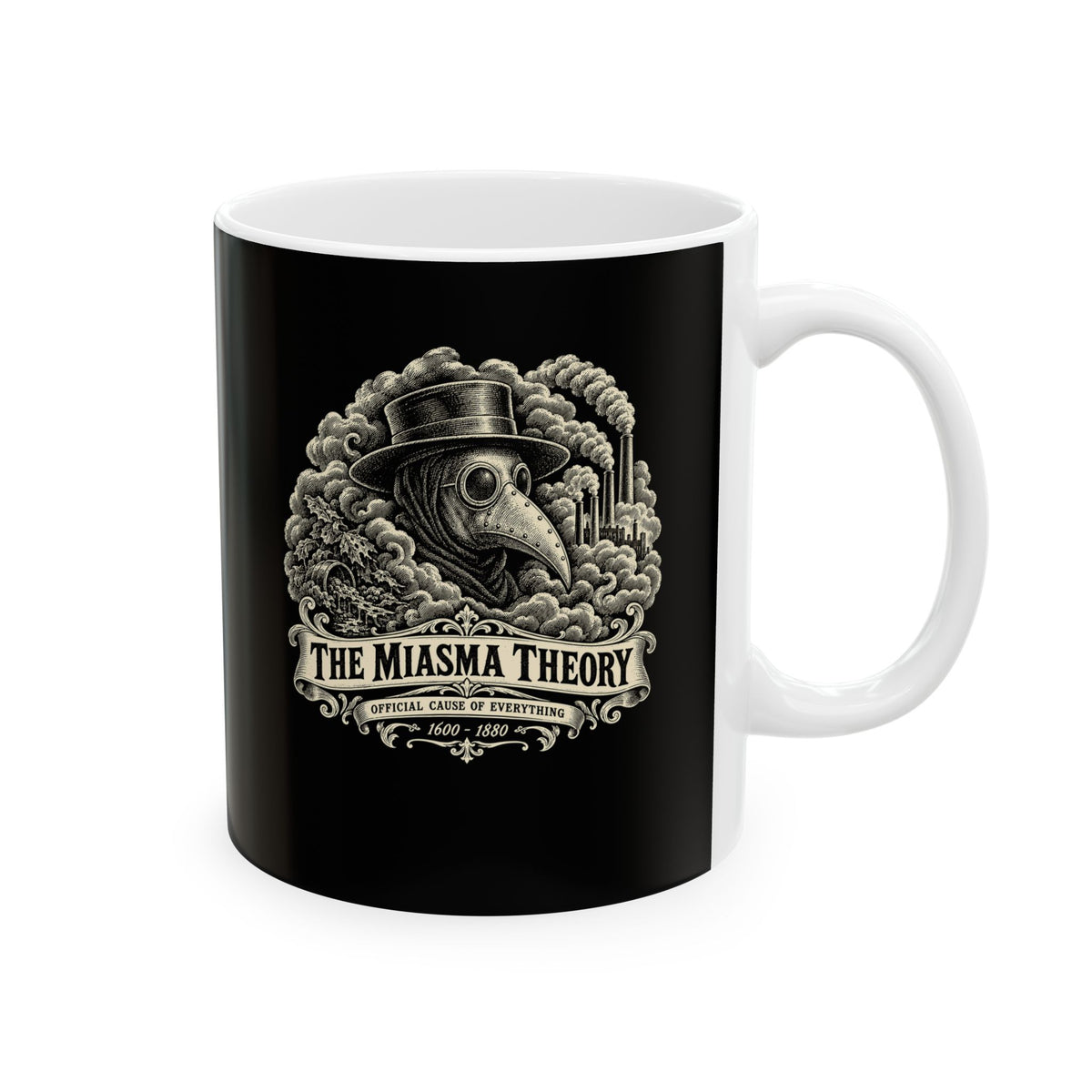 Miasma Theory Plague Doctor Ceramic Mug, (11oz, 15oz)