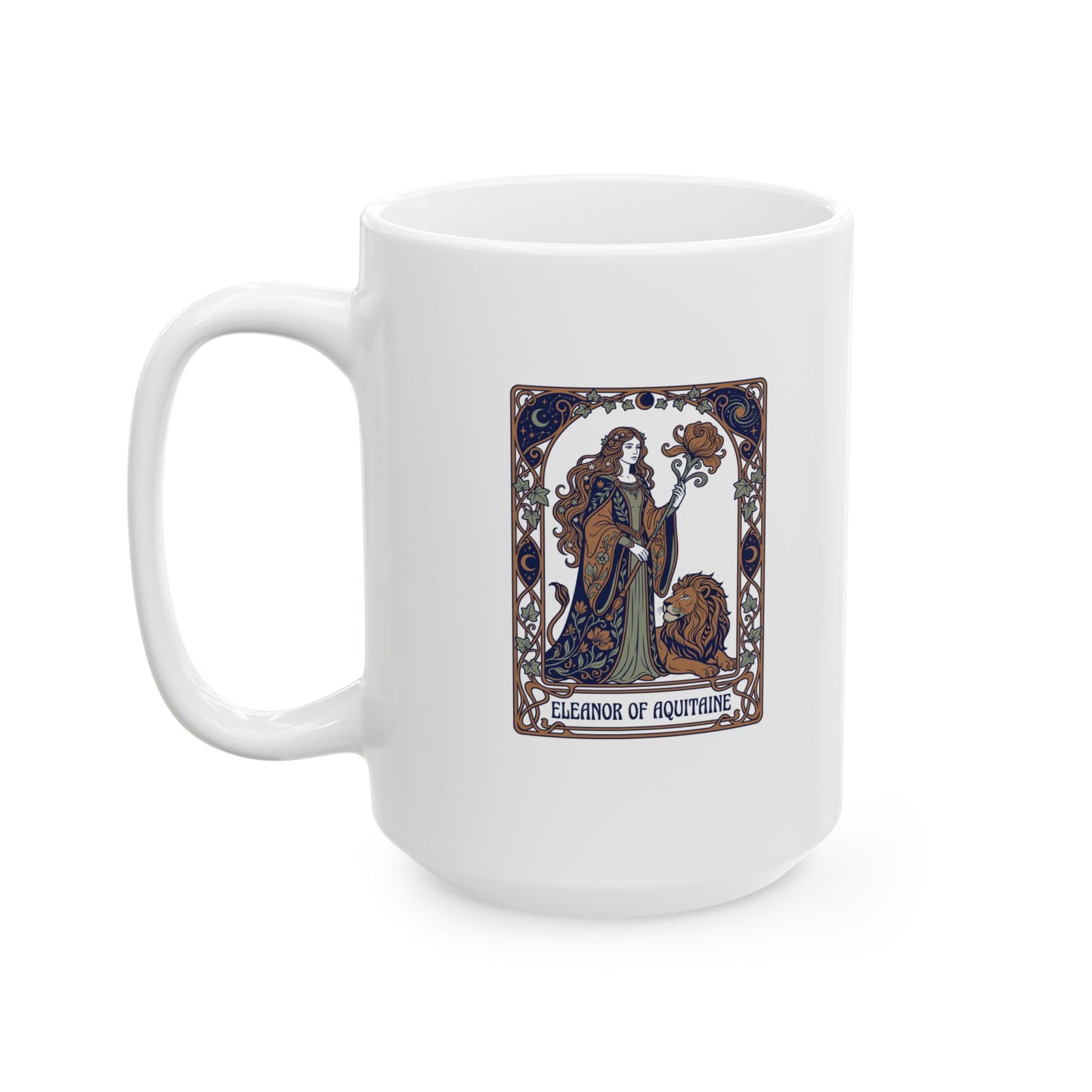Eleanor of Aquitaine Art Nouveau Ceramic Mug, (11oz, 15oz)