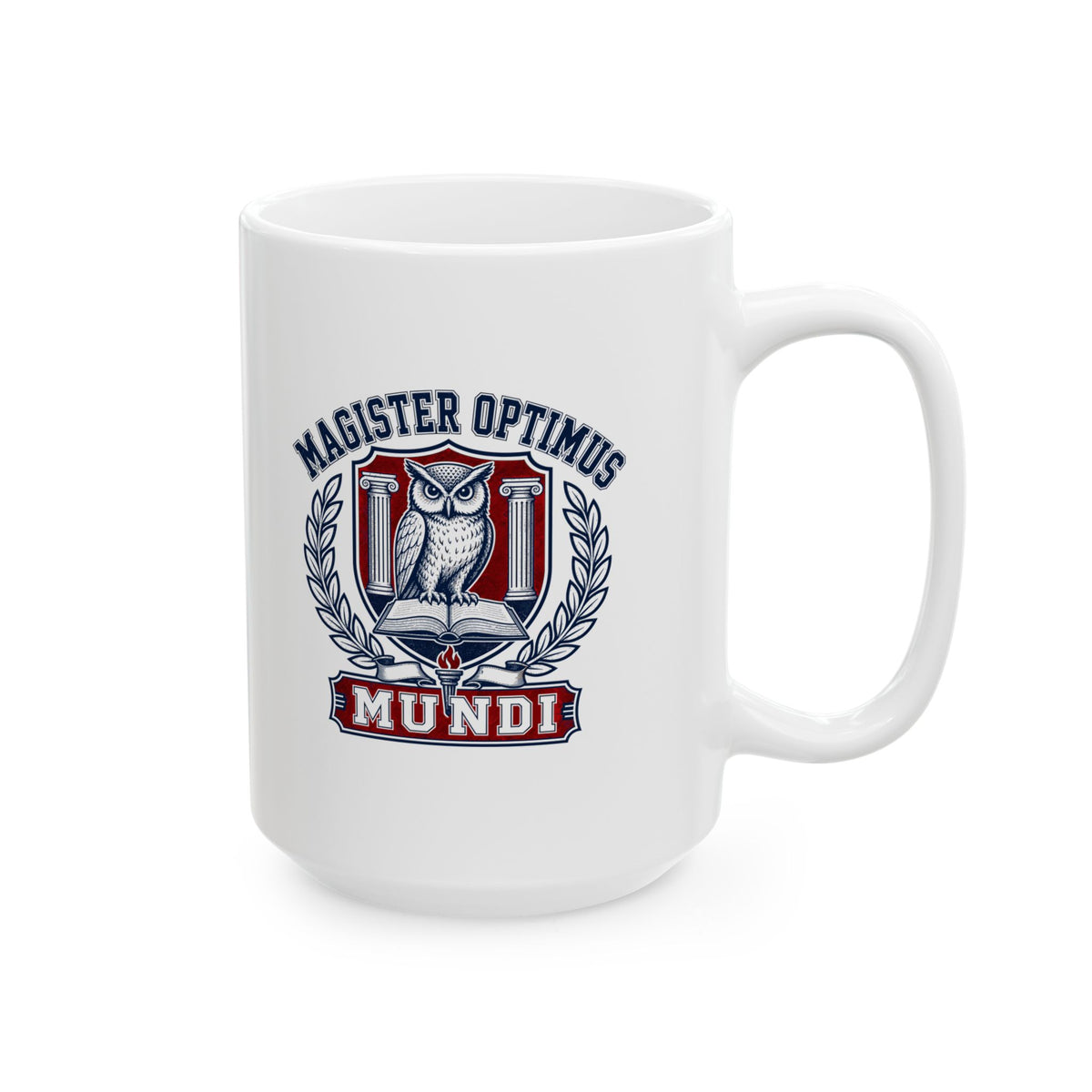 Magister Optimus Mundi Owl Ceramic Mug, (11oz, 15oz)
