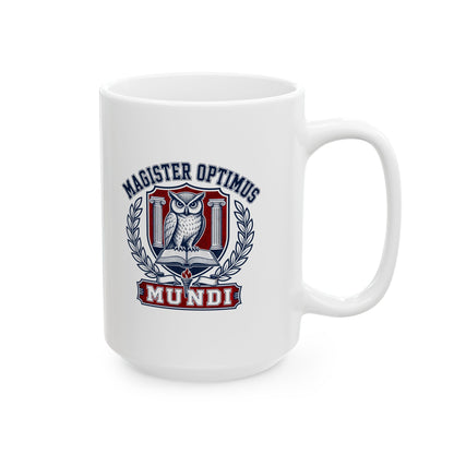 Magister Optimus Mundi Owl Ceramic Mug, (11oz, 15oz)