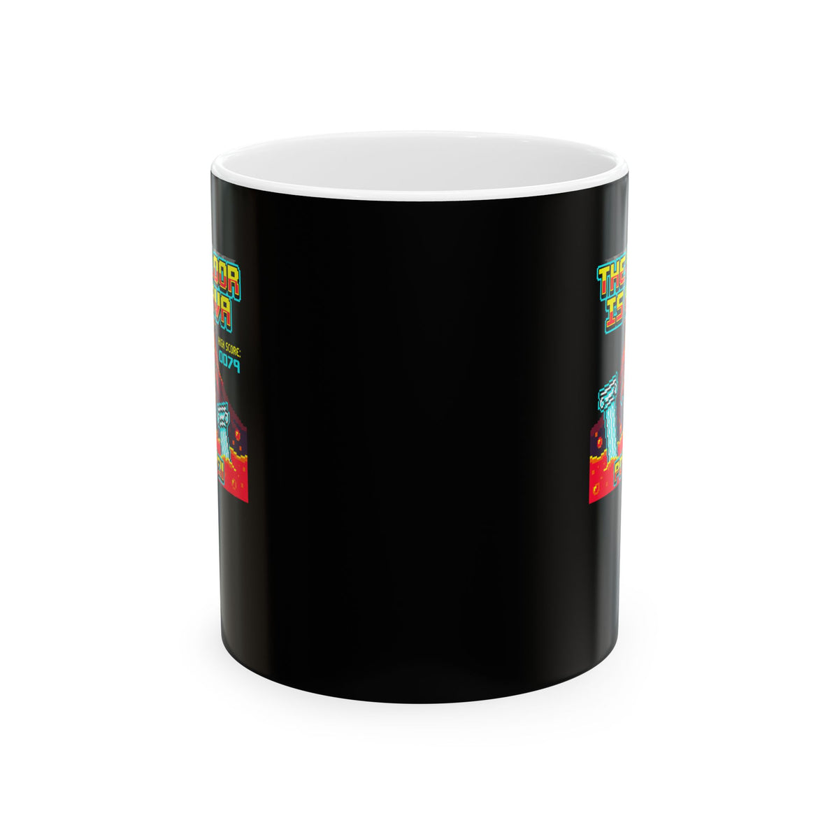 Pompeii Floor is Lava 8 Bit Ceramic Mug, (11oz, 15oz)