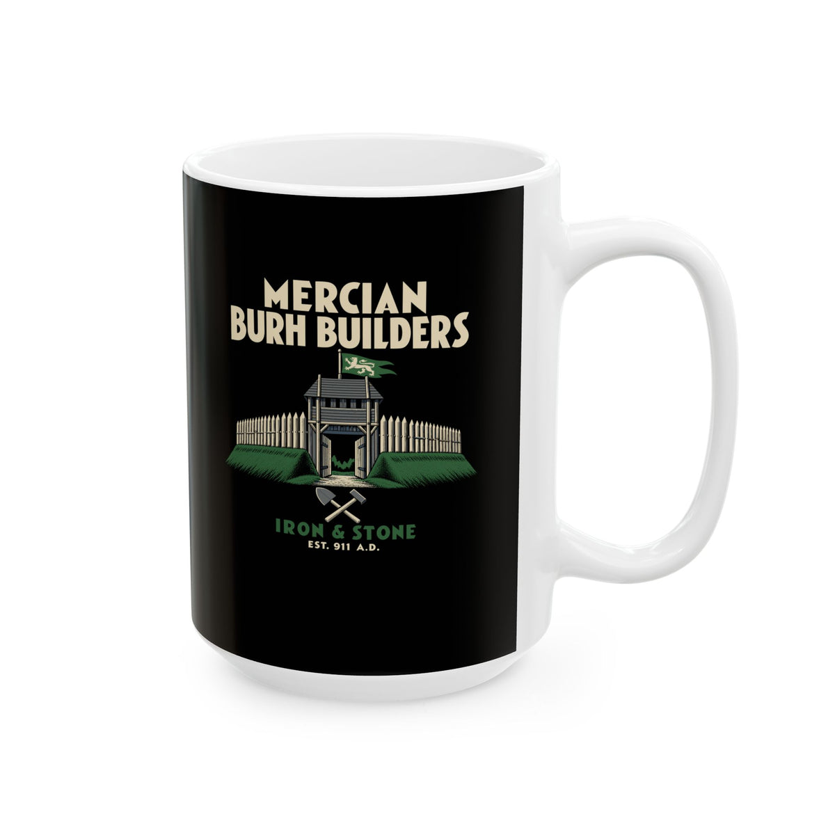 Mercian Burh Builders Iron and Stone Ceramic Mug, (11oz, 15oz)