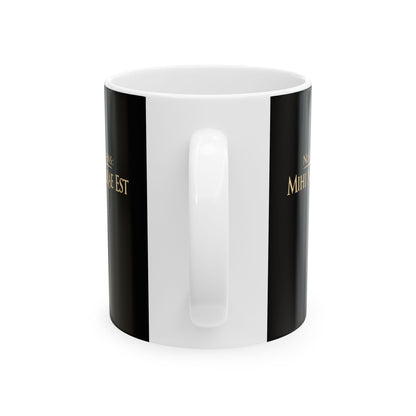 Breaking News: I Don't Care in Latin Ceramic Mug, (11oz, 15oz)