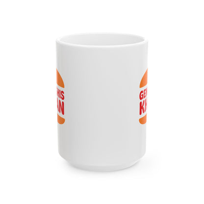 Genghis Khan Burger Logo Ceramic Mug, (11oz, 15oz)