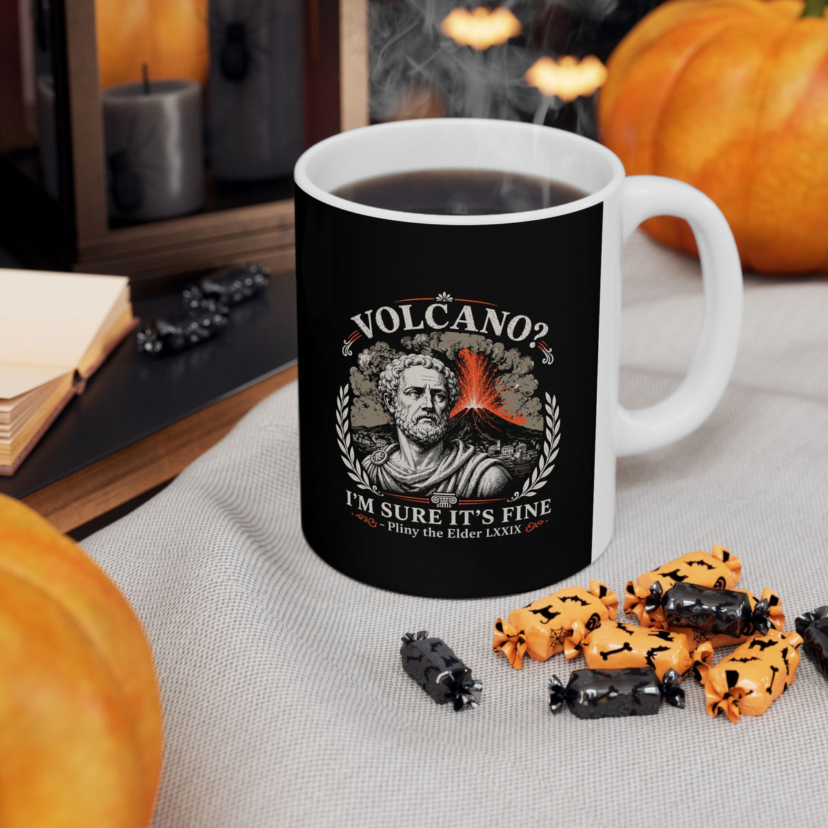 Pliny the Elder Volcano Quote Ceramic Mug, (11oz, 15oz)
